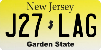 NJ license plate J27LAG