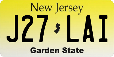 NJ license plate J27LAI