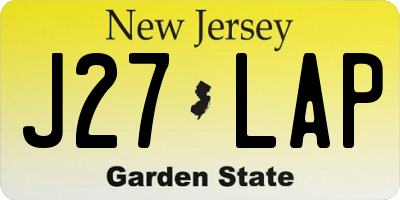 NJ license plate J27LAP