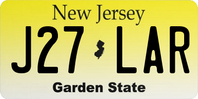NJ license plate J27LAR