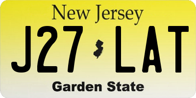 NJ license plate J27LAT