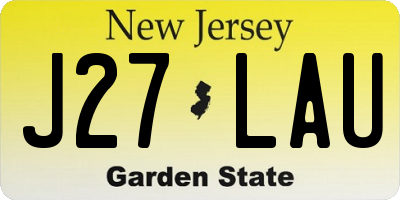NJ license plate J27LAU