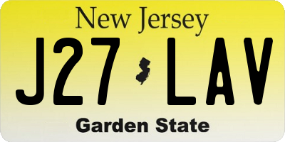 NJ license plate J27LAV