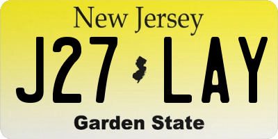NJ license plate J27LAY