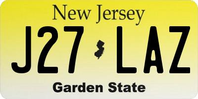 NJ license plate J27LAZ