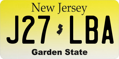 NJ license plate J27LBA