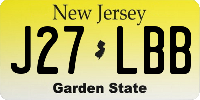 NJ license plate J27LBB