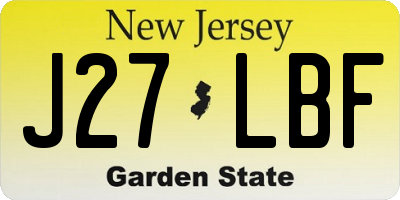 NJ license plate J27LBF