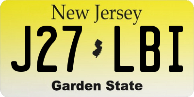 NJ license plate J27LBI