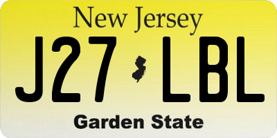 NJ license plate J27LBL