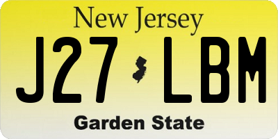 NJ license plate J27LBM