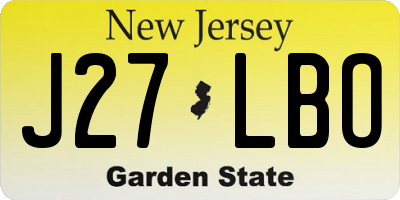 NJ license plate J27LBO