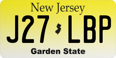NJ license plate J27LBP