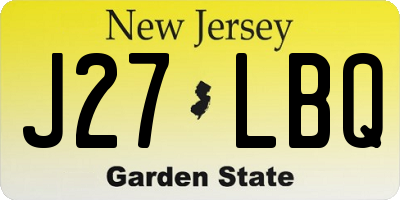 NJ license plate J27LBQ
