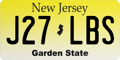 NJ license plate J27LBS