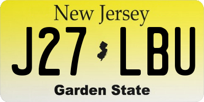 NJ license plate J27LBU
