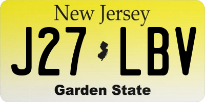 NJ license plate J27LBV