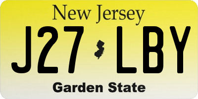 NJ license plate J27LBY