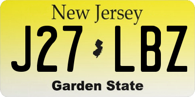 NJ license plate J27LBZ