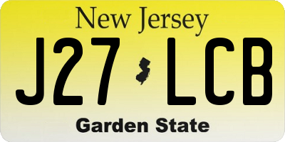 NJ license plate J27LCB