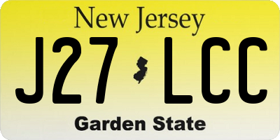 NJ license plate J27LCC
