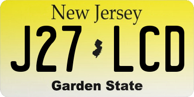 NJ license plate J27LCD