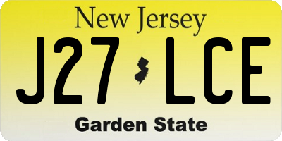 NJ license plate J27LCE
