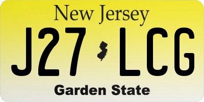NJ license plate J27LCG