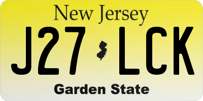 NJ license plate J27LCK