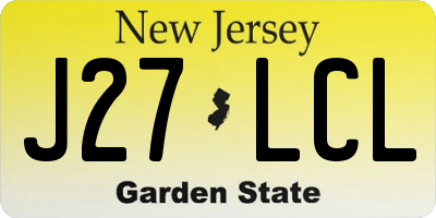 NJ license plate J27LCL