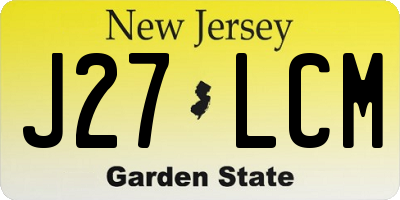 NJ license plate J27LCM