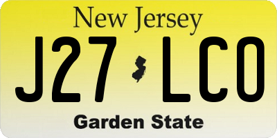 NJ license plate J27LCO