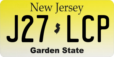 NJ license plate J27LCP