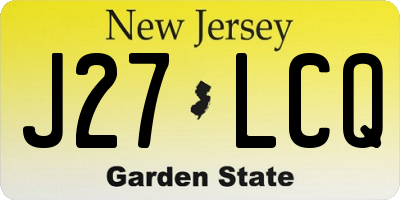 NJ license plate J27LCQ