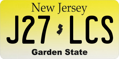 NJ license plate J27LCS