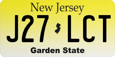 NJ license plate J27LCT