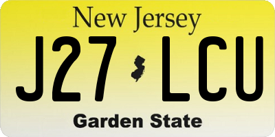 NJ license plate J27LCU