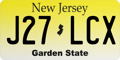 NJ license plate J27LCX