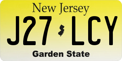 NJ license plate J27LCY