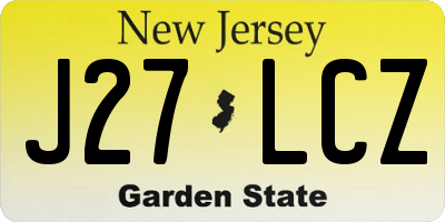 NJ license plate J27LCZ