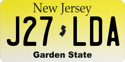 NJ license plate J27LDA