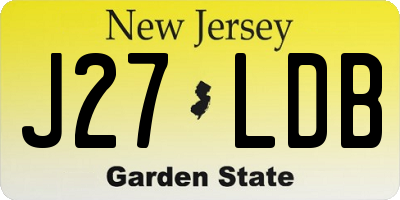 NJ license plate J27LDB