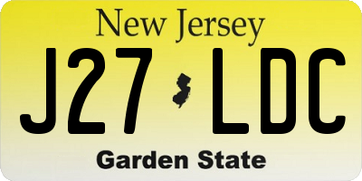 NJ license plate J27LDC