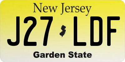 NJ license plate J27LDF