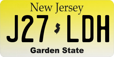 NJ license plate J27LDH