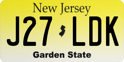 NJ license plate J27LDK