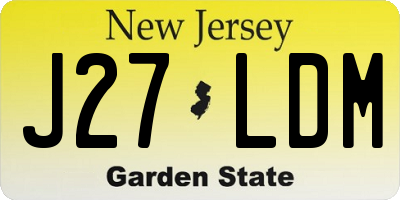 NJ license plate J27LDM