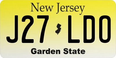 NJ license plate J27LDO