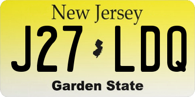 NJ license plate J27LDQ