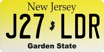 NJ license plate J27LDR